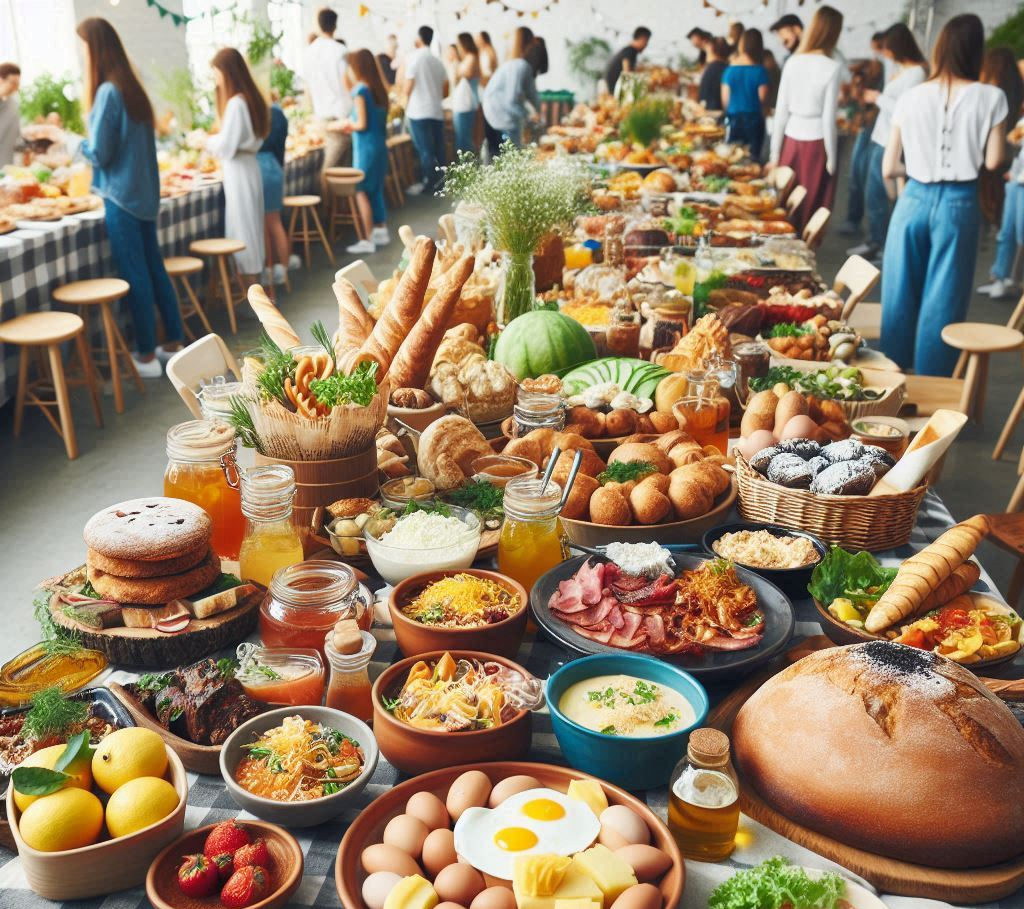 mesa cheia de comida